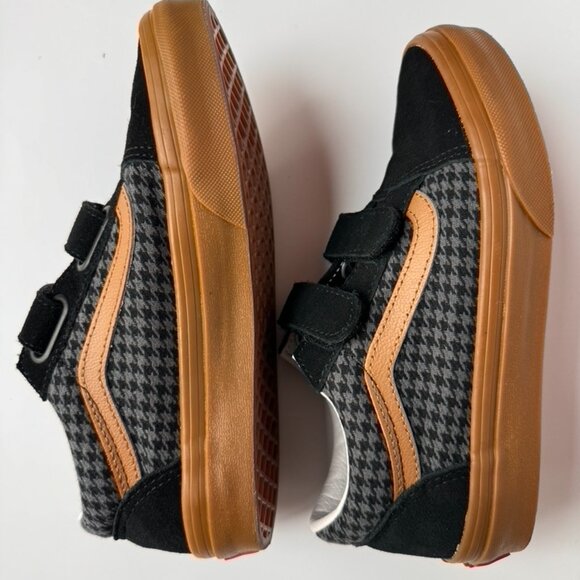 Vans Kids Old Skool V Shoe Houndstooth Black/Gum Size US Kids 2.0 - Picture 6 of 8